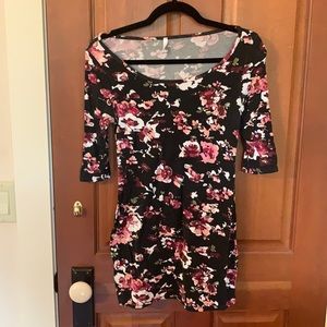 PinkBlush Maternity Black Floral Fitted Top